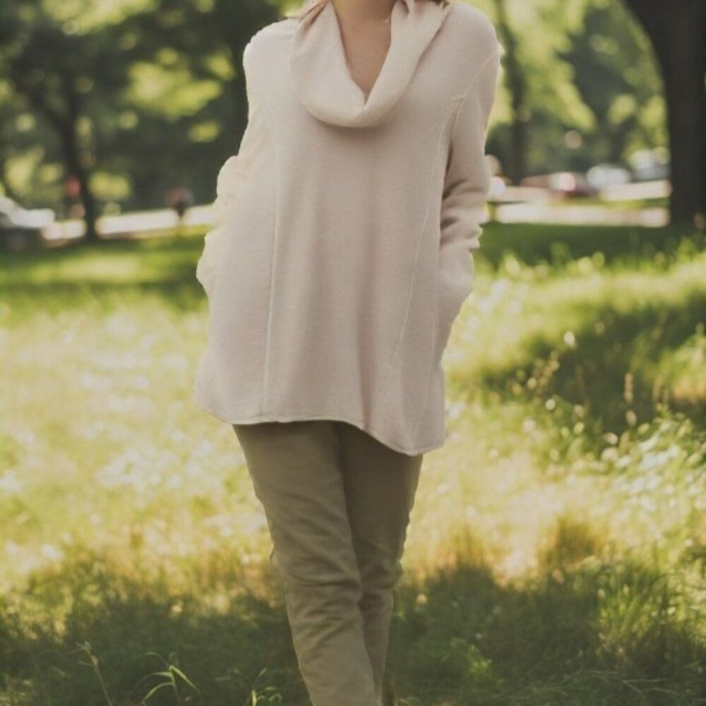 J.Jill Pale Pink Bamboo Silk Blend Lightweight Cowl‎ Neck Top XL